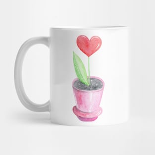 Heart plant in pink pot Mug